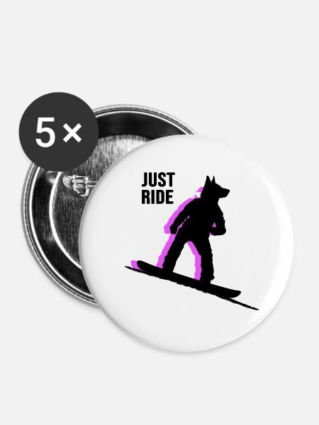 snowboard freestyle - Buttons klein 25 mm (5er Pack) - Weiß