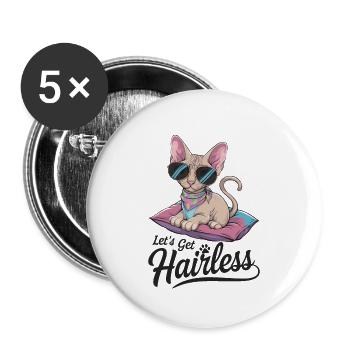 Let's Get Hairless - Buttons klein 25 mm (5er Pack) - Weiß - Vorne