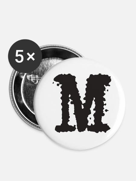 M - Buttons klein 25 mm (5er Pack) - Weiß