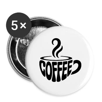 Kaffee - Cooles Café Logo - Buttons klein 25 mm (5er Pack) - Weiß - Vorne