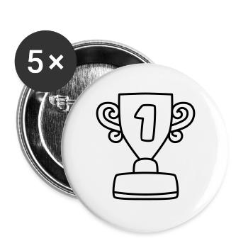 Cup first place - Buttons small 1''/25 mm (5-pack) - white - Front