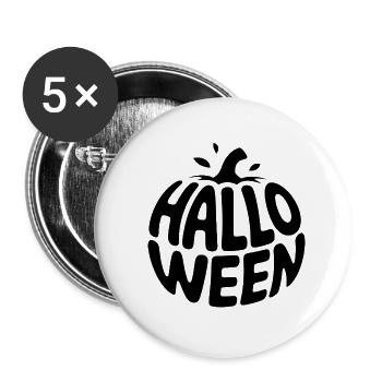 Kürbis - Cooles Gemüse Logo - Buttons klein 25 mm (5er Pack) - Weiß - Vorne