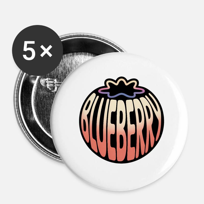 Blueberry - Cool Fruit Logo - Buttons small 1''/25 mm (5-pack) - white