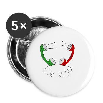 Telephones kommunikation telefongespraech hallo - Buttons klein 25 mm (5er Pack) - Weiß - Vorne