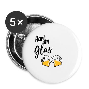 Hart am Glas - Buttons klein 25 mm (5er Pack) - Weiß - Vorne