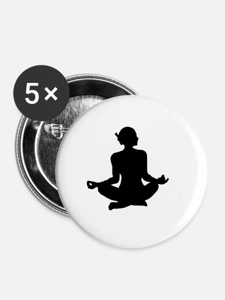Yoga Übung - Buttons klein 25 mm (5er Pack) - Weiß
