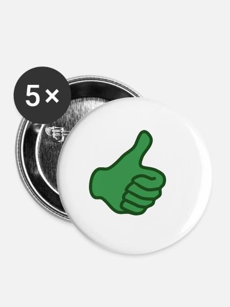 Grüner Daumen - Buttons klein 25 mm (5er Pack) - Weiß