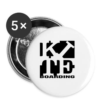 kite Homage to robert Indiana boarding noir - Lot de 5 petits badges (25 mm) - blanc - Devant