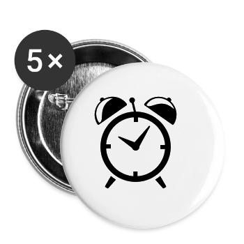 Wecker Geschenk - Buttons klein 25 mm (5er Pack) - Weiß - Vorne