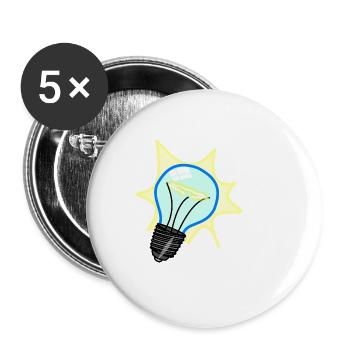 lightbulb light bulb gluehbirne gluehlampe lamp13 - Buttons klein 25 mm (5er Pack) - Weiß - Vorne