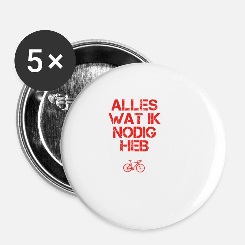 presentje wat ik nodig rennrad cycling triathlin c - Buttons klein 25 mm (5er Pack) - Weiß