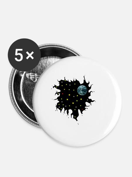 Galaxie - Buttons klein 25 mm (5er Pack) - Weiß