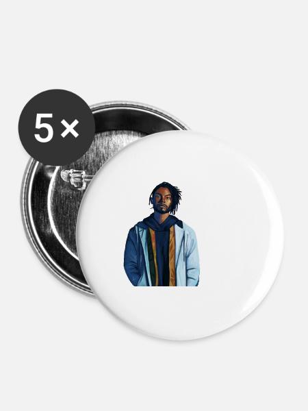 Miguel - Buttons klein 25 mm (5er Pack) - Weiß