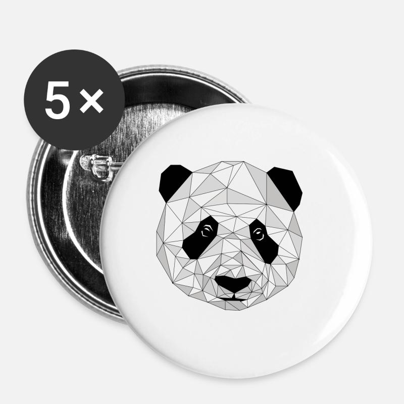 Graphic panda - Buttons small 1''/25 mm (5-pack) - white