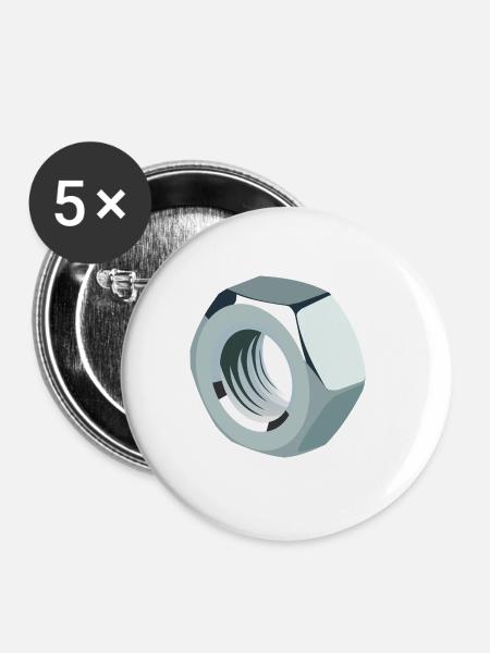 Mutter - Buttons klein 25 mm (5er Pack) - Weiß