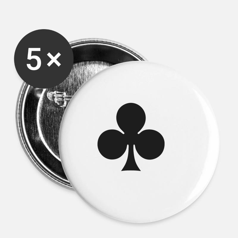 Croix / Hangout - Symbole - Lot de 5 petits badges (25 mm) - blanc