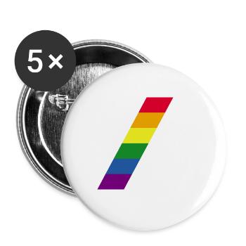 Arc-en-ciel / Arc-en-ciel / Paix / Fierté / Gay / LGBT - Lot de 5 petits badges (25 mm) - blanc - Devant