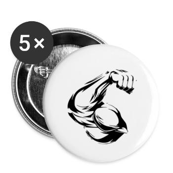 BIZEPS ARM DESIGN - Buttons small 1''/25 mm (5-pack) - white - Front