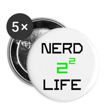 Nerd 4 Life - Math Saying - Buttons small 1''/25 mm (5-pack) - white - Front
