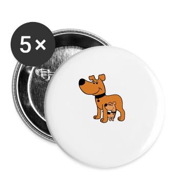 underdog overdog dog dog dog puppy gift - Buttons small 1''/25 mm (5-pack) - white - Front