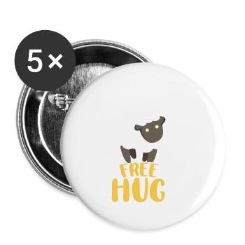 Hug Sheep - Buttons small 1''/25 mm (5-pack) - white - Front