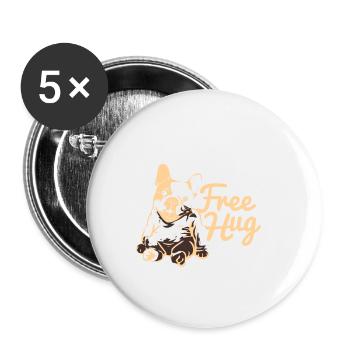 Hug Bulldog - Buttons small 1''/25 mm (5-pack) - white - Front