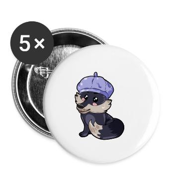 Maler Wolf - Buttons klein 25 mm (5er Pack) - Weiß - Vorne