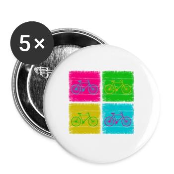 Vélo Vélo Vélo Pop Art idée cadeau - Lot de 5 petits badges (25 mm) - blanc - Devant
