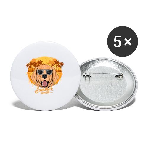 Summer dog - Confezione da 5 spille piccole (25 mm)