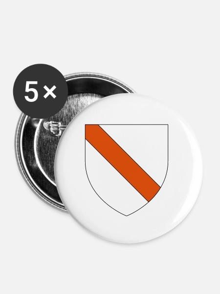 Straßburger Wappen - Buttons klein 25 mm (5er Pack) - Weiß