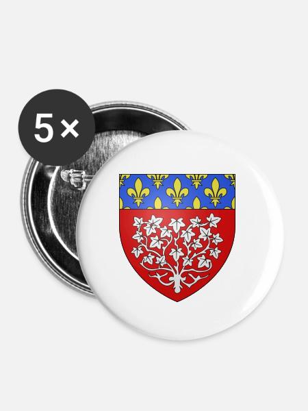 Wappen Amiens - Buttons klein 25 mm (5er Pack) - Weiß