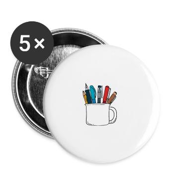 Weapons Of Mass Creations - Buttons klein 25 mm (5er Pack) - Weiß - Vorne