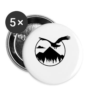 Eagles and Mountains - Eagle and Mountain - Buttons small 1''/25 mm (5-pack) - white - Front