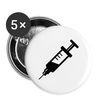 Spritze Injektion - Buttons klein 25 mm (5er Pack) - Weiß - Vorne