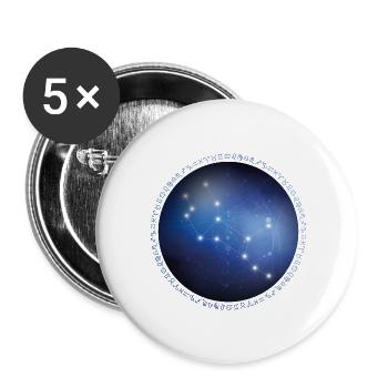 Sternzeichen Jungfrau Universum - Buttons klein 25 mm (5er Pack) - Weiß - Vorne