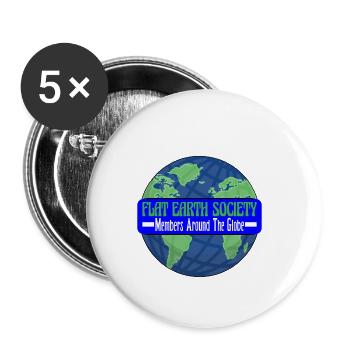 Flat Earth Society, Members Around The Globe 18 - Buttons small 1''/25 mm (5-pack) - white - Front