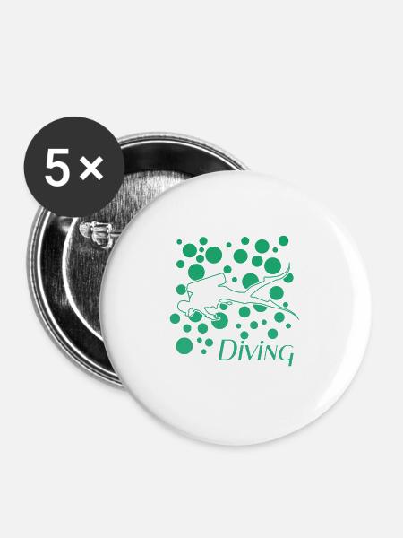 Scuba diving - Buttons klein 25 mm (5er Pack) - Weiß