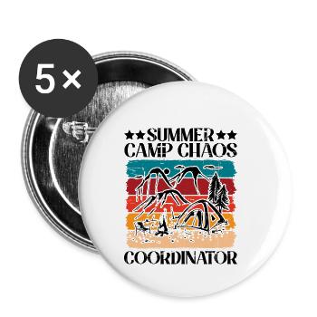 Summer Camp Chaos Coordinator 5 - Buttons klein 25 mm (5er Pack) - Weiß - Vorne