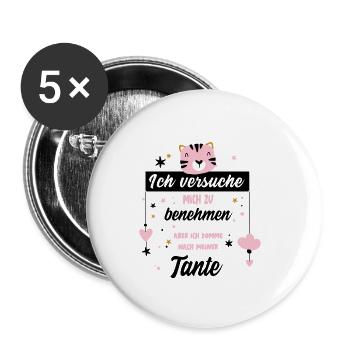Tante Nichte Neffe - Buttons klein 25 mm (5er Pack) - Weiß - Vorne