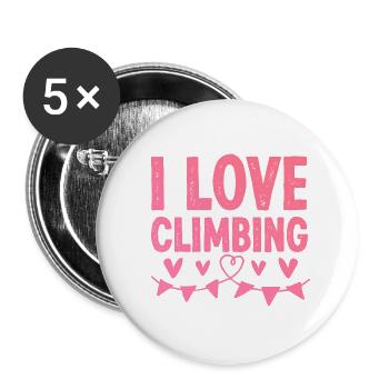 Ich liebe Klettern - Buttons klein 25 mm (5er Pack) - Weiß - Vorne
