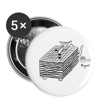 Sniffing the Third Line (Black on White) - Buttons small 1''/25 mm (5-pack) - white - Front