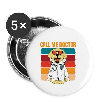 Call me Doctor 13 - Buttons klein 25 mm (5er Pack) - Weiß - Vorne
