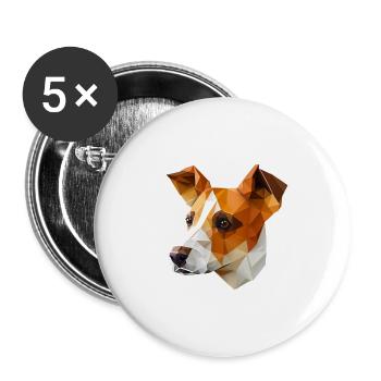 JACK RUSSELL - Buttons klein 25 mm (5er Pack) - Weiß - Vorne