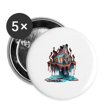 DRIPPY HOUSE - Buttons small 1''/25 mm (5-pack) - white - Front