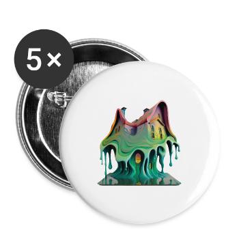 DRIPPY HOUSE - Buttons small 1''/25 mm (5-pack) - white - Front