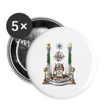 Autel de loge maçonnique - Lot de 5 petits badges (25 mm) - blanc - Devant