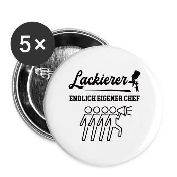 Lackierer Endlich Chef Selbstständig Eigene Firma - Buttons klein 25 mm (5er Pack) - Weiß - Vorne
