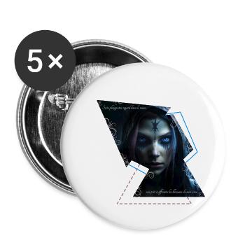 Au fond du regard - Lot de 5 petits badges (25 mm) - blanc - Devant