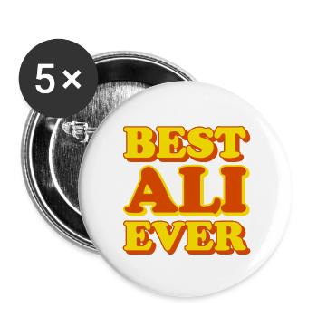 Ali First Name Funny Gift - Buttons small 1''/25 mm (5-pack) - white - Front