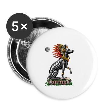Azteken-Xolo-Hund - Buttons klein 25 mm (5er Pack) - Weiß - Vorne